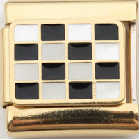 Checkered Racing Flag on Gold Italian Charm