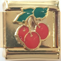 Cherries Gold Italian Charm