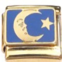 Moon and Star Gold Italian Charm