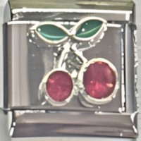 CZ Cherries Italian Charm image