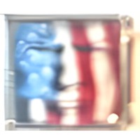 Trump Face on US Flag Italian Charm image