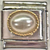 Pearl Oval Stone Italian Charm