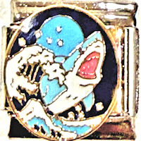 Big Wave Shark Italian Charm