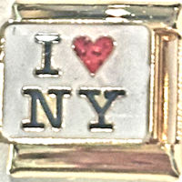 I (heart) NY Gold Italian Charm