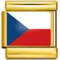 Czech Republic Flag Gold Italian Charm