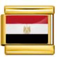 Egypt Flag on Gold Link Italian Charm