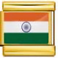 India Flag on Gold Link Italian Charm