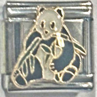 Panda Eating Bamboo Italian Charm
