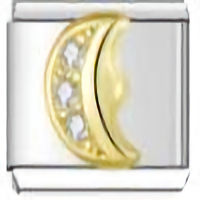 Pave Moon Italian Charm