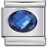 Sapphire Oval Stone Italian Charm