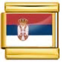 Serbian Flag Gold Italian Charm