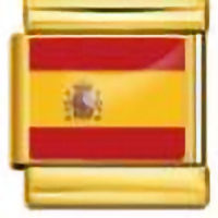 Spain Flag on Gold Link Italian Charm