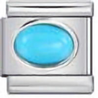 Turquoise Oval Stone Italian Charm