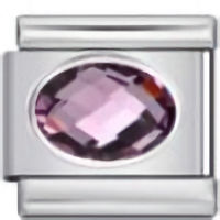 Amethyst Oval Stone Italian Charm