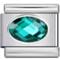 Emerald Oval Stone Italian Charm
