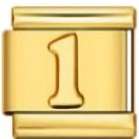 Number 1 Gold Italian Charm