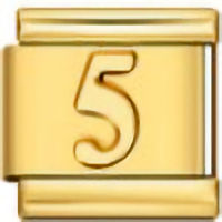 Number 5 Gold Italian Charm