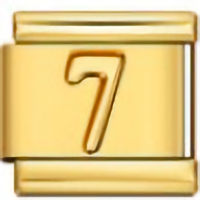 Number 7 Gold Italian Charm