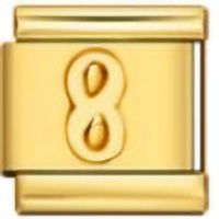 Number 8 Gold Italian Charm