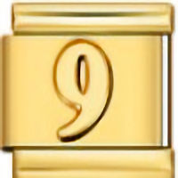 Number 9 Gold Italian Charm
