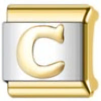 Gold Edge Letter Italian Charm