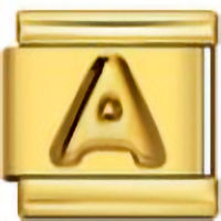 Gold Letter Italian Charm