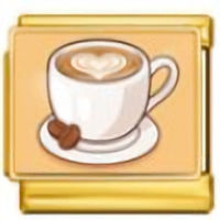 Latte Italian Charm on Gold Link