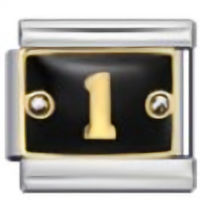 Number 1 on Black Italian Charm