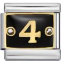 Number 4 on Black Italian Charm