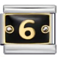 Number 6 on Black Italian Charm