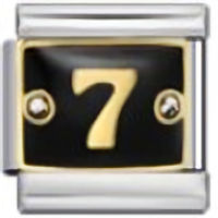 Number 7 on Black Italian Charm