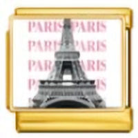 Eiffel Tower Paris on Gold Link Italian Charm
