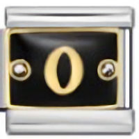 Number Zero on Black Italian Charm