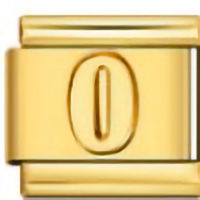Number Zero Gold Italian Charm