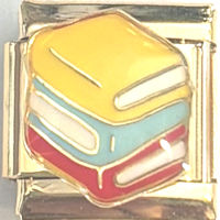 Books Gold Italian Charm