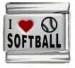 I (heart) Softball RH Laser Charm
