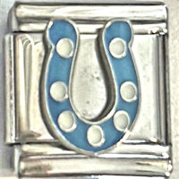 Blue Horseshoe Italian Charm