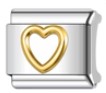 Open Heart Gold Italian Charm