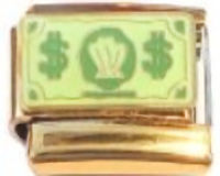 Dollar Bill Gold Italian Charm