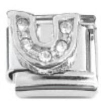 CZ Horseshoe Italian Charm