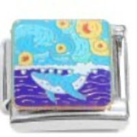 Whale Starry Night Scene Italian Charm