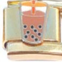 Boba Tea Gold Italian Charm