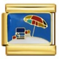 Beach Umbrella Gold Italian Charm