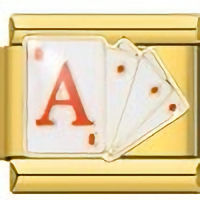Cards Gold Italian Charm