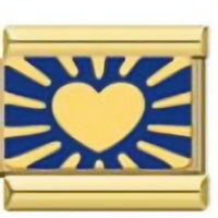 Heart Burst Gold Italian Charm