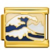 Big Wave Gold Italian Charm