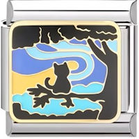 Cat on a Branch Italian Charm