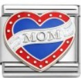 MOM on Heart Italian Charm