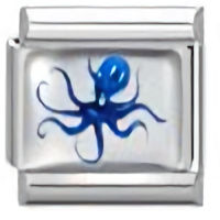 Blue Octopus Italian Charm