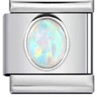 Opal Round Stone Italian Charm
